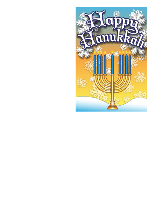 Hanukkah Snow Card Template Printable pdf