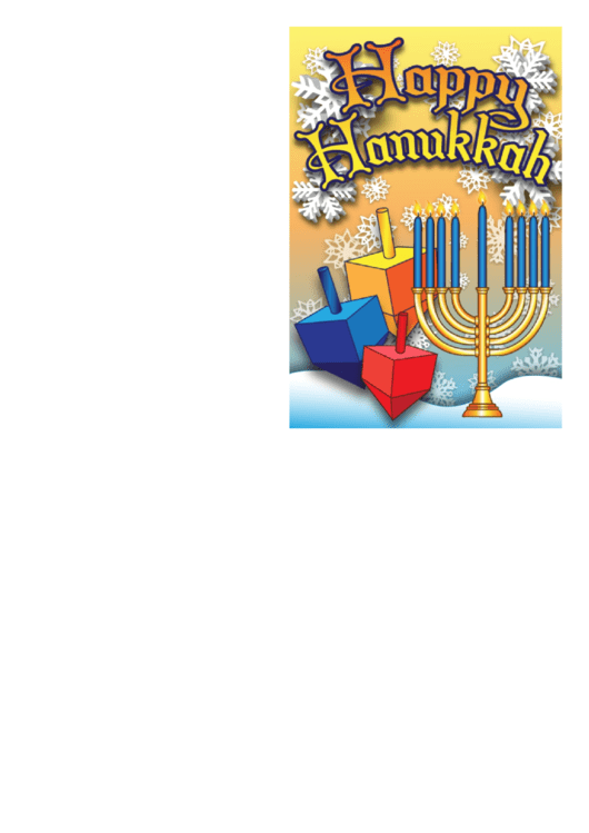 Hanukkah Menorah Card Template Printable pdf