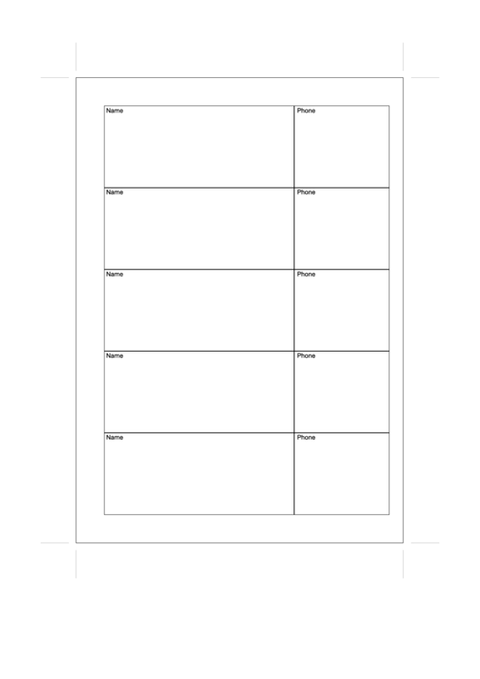 A5 Phone Book Organizer Template Printable pdf