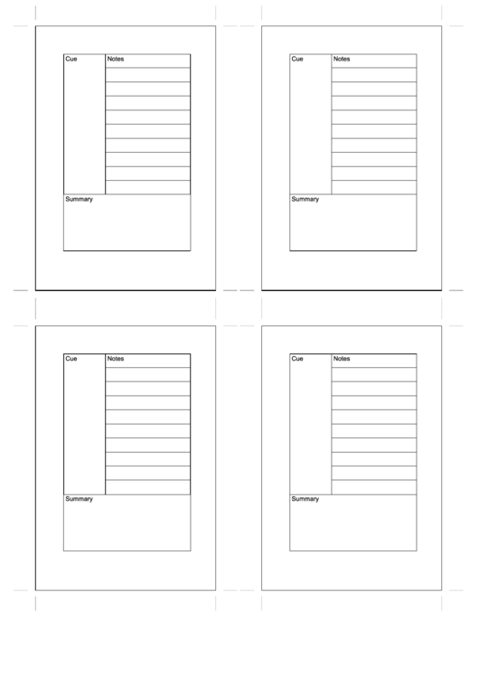 Small Organizer - Cornell Note Page-Right Printable pdf