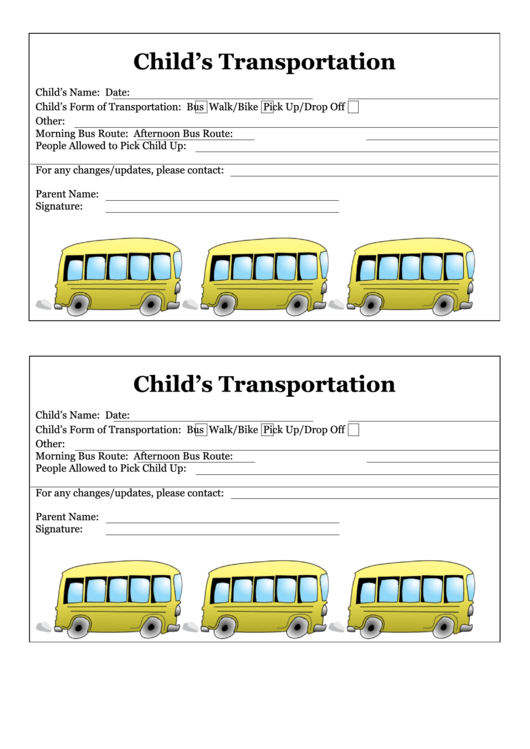 Child Transportation Form