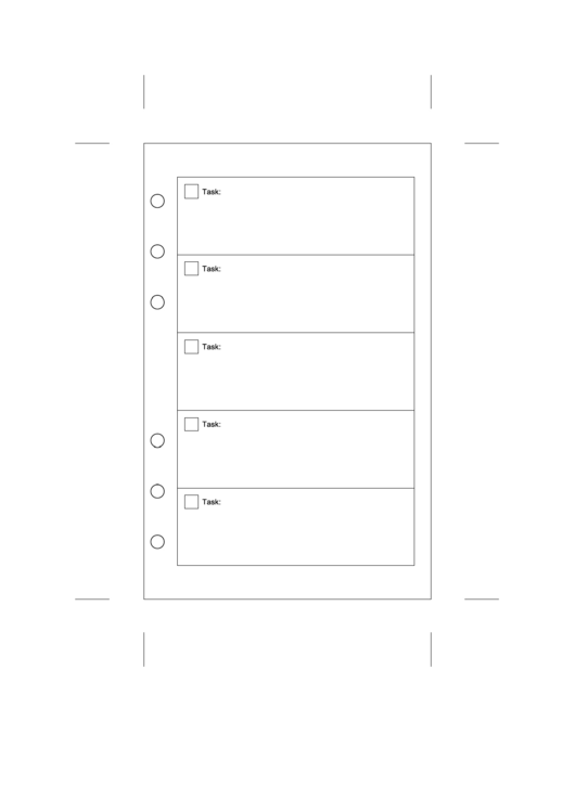 Task Planner Page Template - Perforated On Left