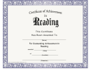 Reading Achievement Certificate Template - Blue Border