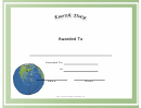 Earth Day Holiday Certificate