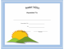 Summer Solstice Holiday Certificate