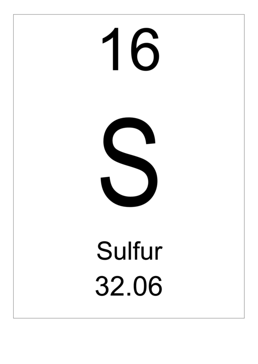 Element 016 Sulfur