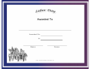 Labor Day Holiday Certificate