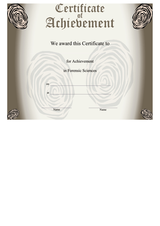 Forensic Sciences Achievement Printable pdf