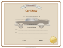 Car Show - Best Of Show Certificate