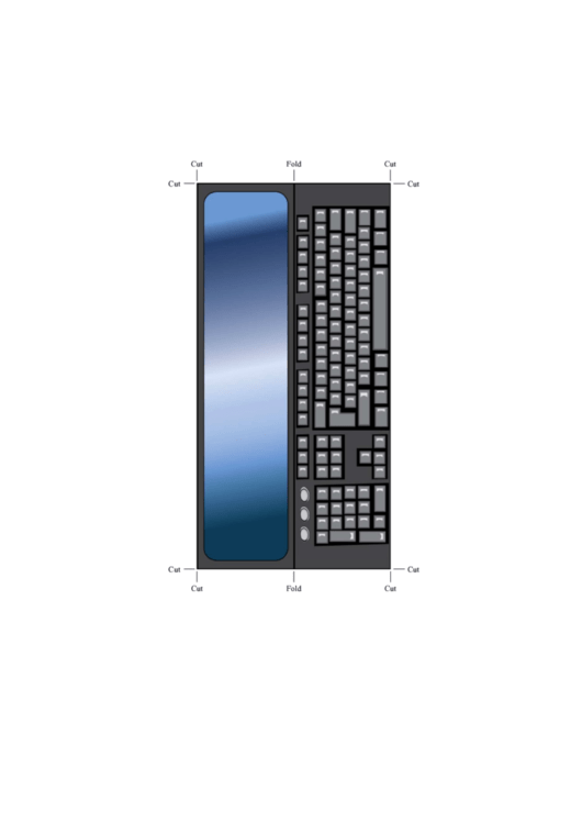 Computer Bookmark Template - Keyboard Printable pdf