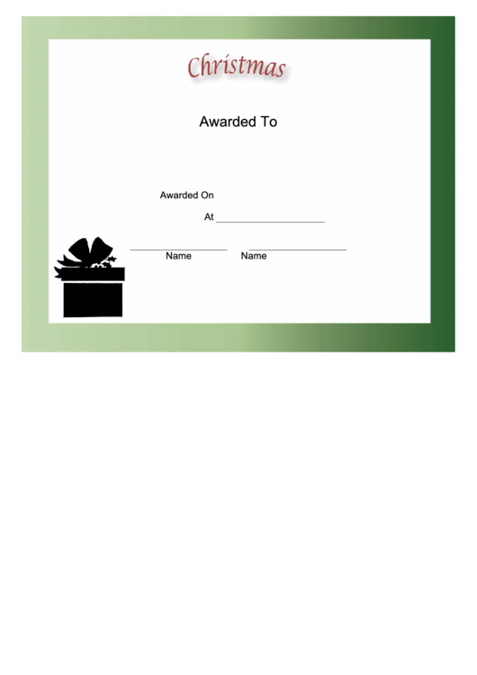 Christmas Holiday Certificate Template Printable pdf