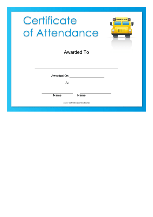 Attendance Certificate Printable pdf