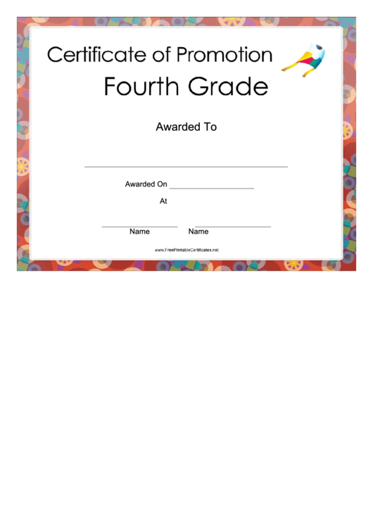 Certificate Of Promotion Printable pdf