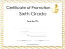 Certificate Of Promotion