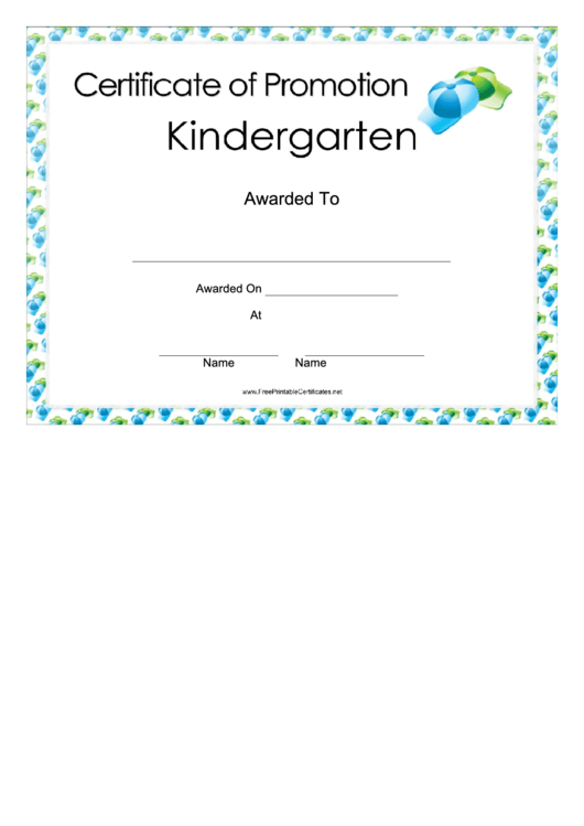 Certificate Of Promotion Printable pdf