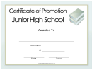 Promotion Junior High Certificate