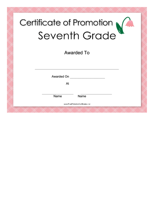 Promotion Grade 7 Certificate Printable pdf