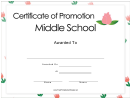 Promotion Middle School Certificate