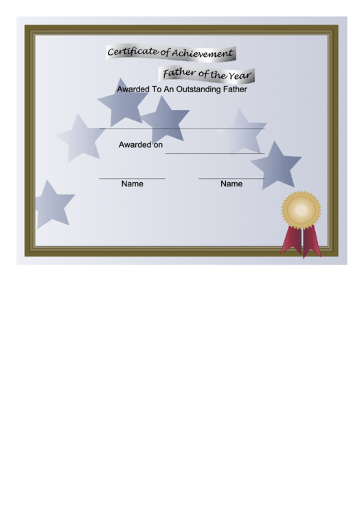 Father Of The Year Certificate Printable pdf