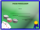 Poker Tournament Winner Certificate Template