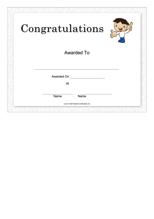 Congratulations Certificate Printable pdf