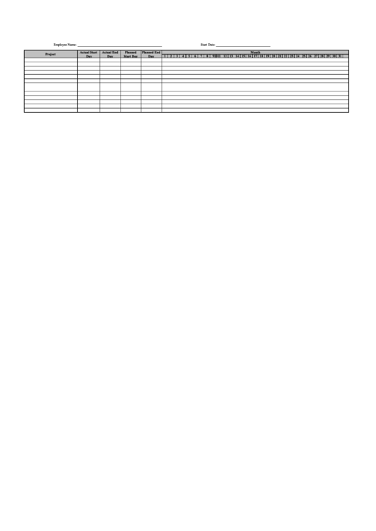 Monthly Gantt Chart - Project Tracker With Ideals Printable pdf