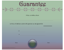 Guarantee Certificate Template