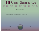 10 Year Guarantee Certificate Template