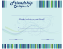 Certificate Of Friendship Template