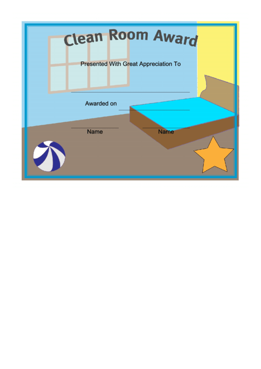 Clean Room Certificate Printable pdf
