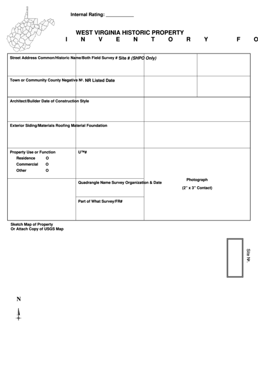 Fillable Historic Property Inventory Form Printable pdf