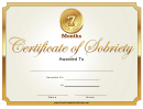 7 Months Sober Certificate