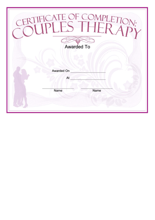 Couples Therapy Certificate Printable pdf