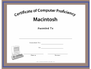Macintosh Computer Proficiency Certificate