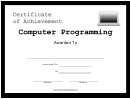 Computer Programming Certificate