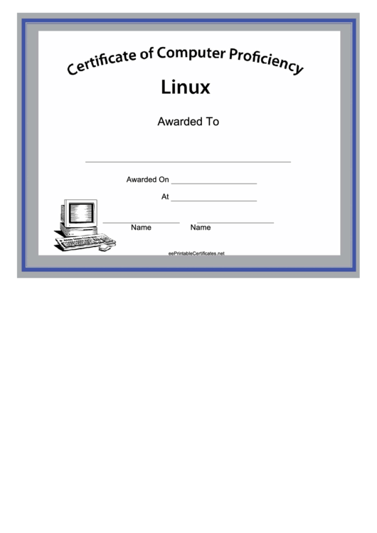 Linux Computer Proficiency Certificate Printable pdf