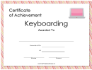Keyboarding Certificate