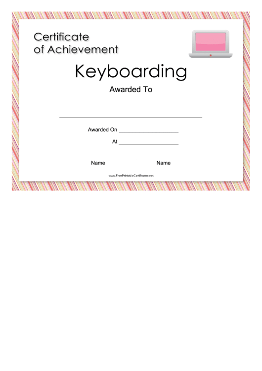 Keyboarding Certificate Printable pdf