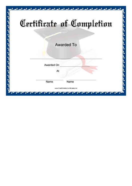Navy Certificate Of Completion Template Printable pdf