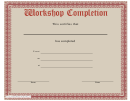 Gothic Workshop Certificate Of Completion Template