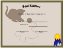 Cat - Best Kitten Certificate