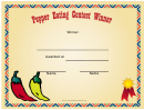 Pepper Eating Certificate