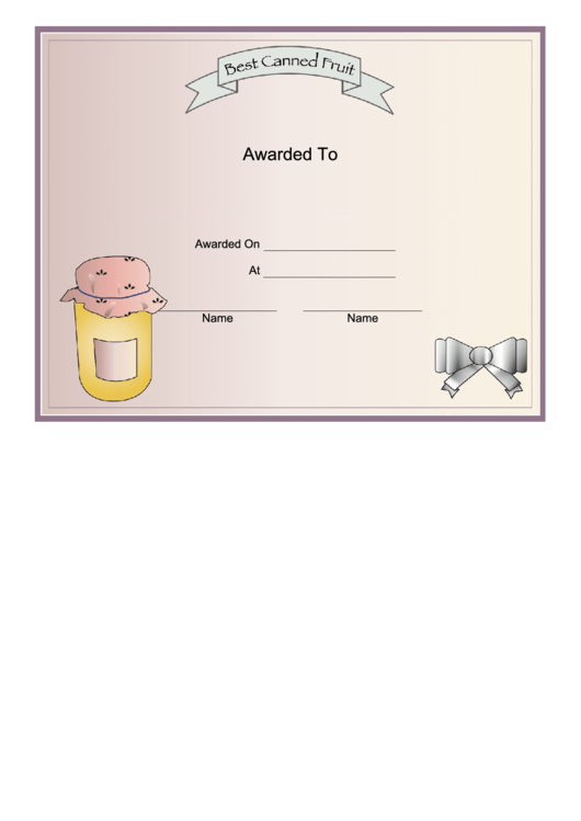 Best Canned Fruit Certificate Printable pdf
