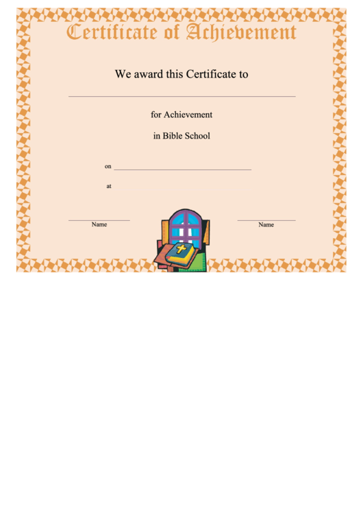 Bible School Certificate Of Completion Template Printable pdf