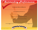 Outstanding Performance Certificate