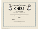 Certificate Of Achievment In Chess Template