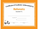 Mathematics Academic Certificate