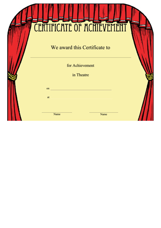 Theatre Achievement Printable pdf