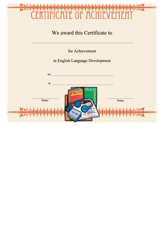 English Language Development Achievement Printable pdf