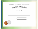 Physical Education Academic Certificate